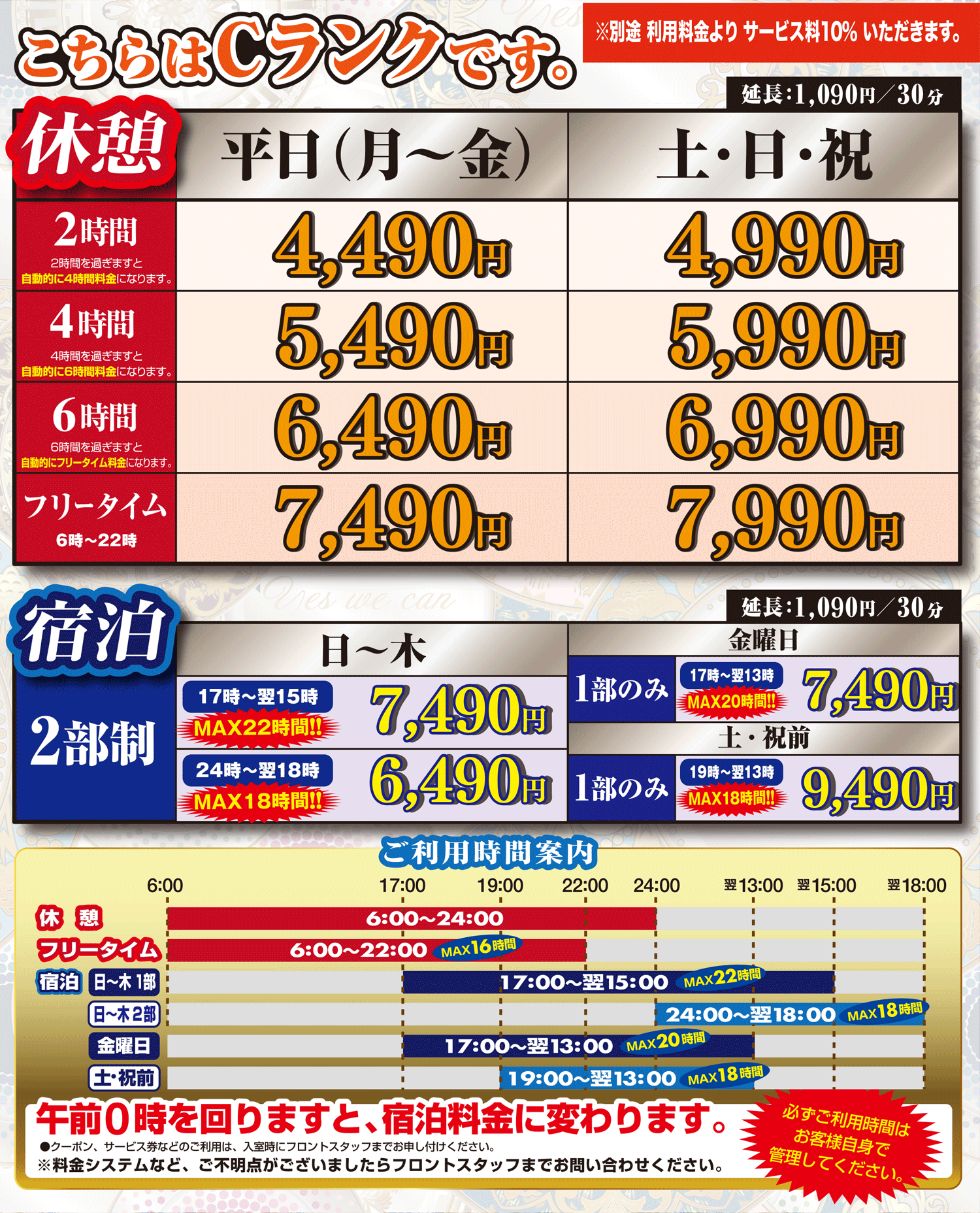 ランクC料金表